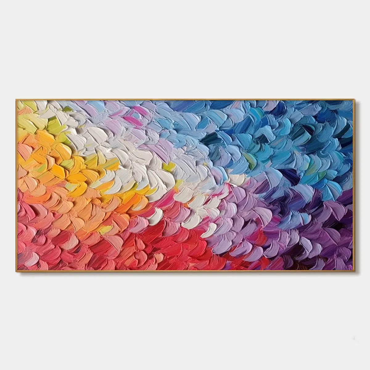 Pastel Dreamscape: Abstract Textured Impasto Oil Painting Canvas Art