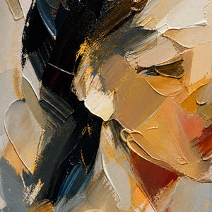 QUIET GAZE: Textured Female Portrait Painting