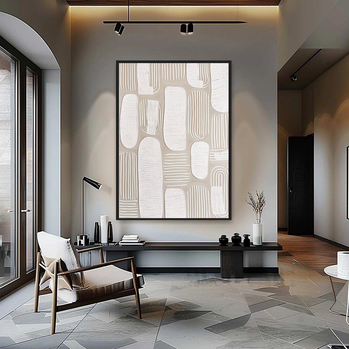 QUIET RHYTHMS: Textured Wabi Sabi Abstract Painting in Neutral Tones