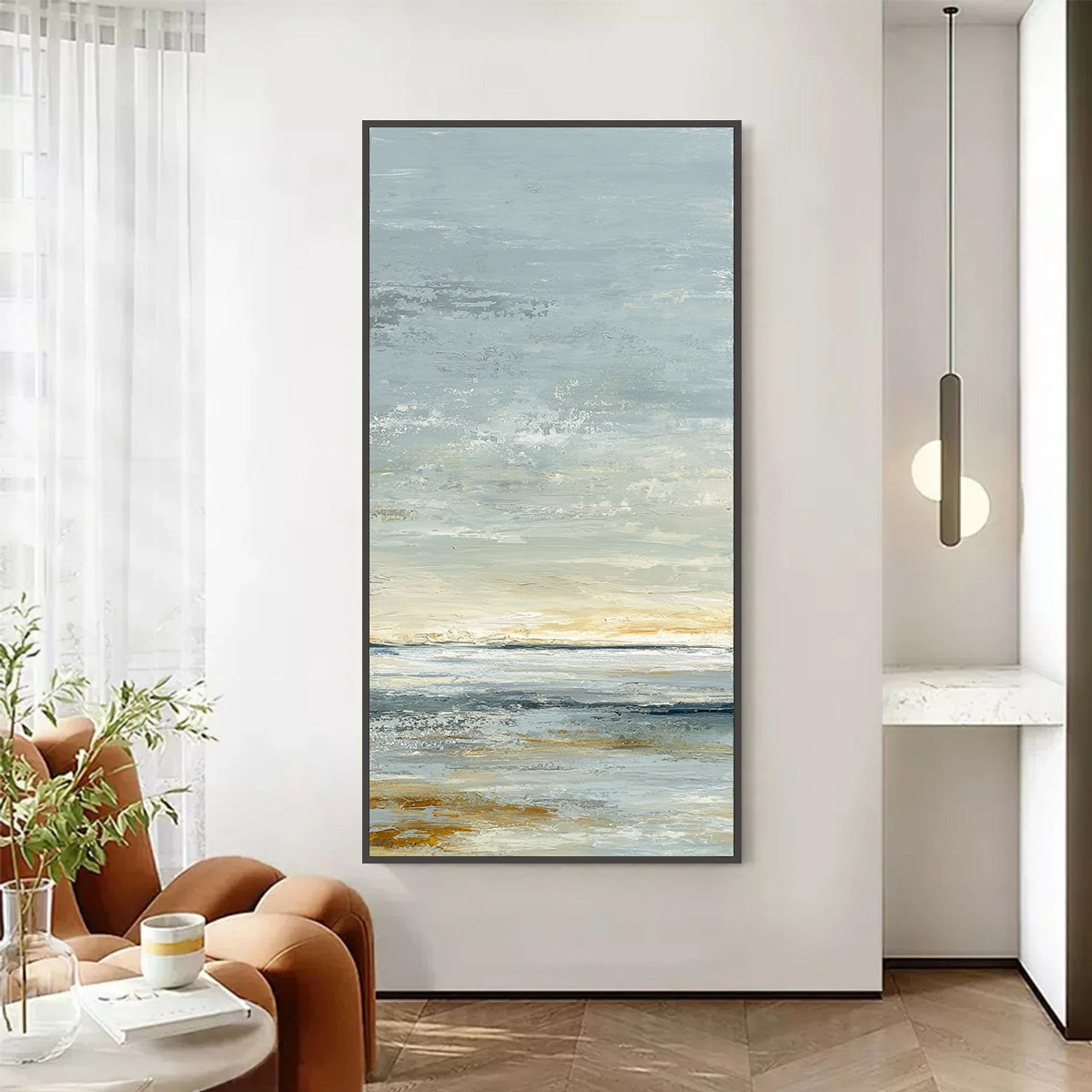 QUIET HORIZON: Textured Minimalist Wabi Sabi Seascape