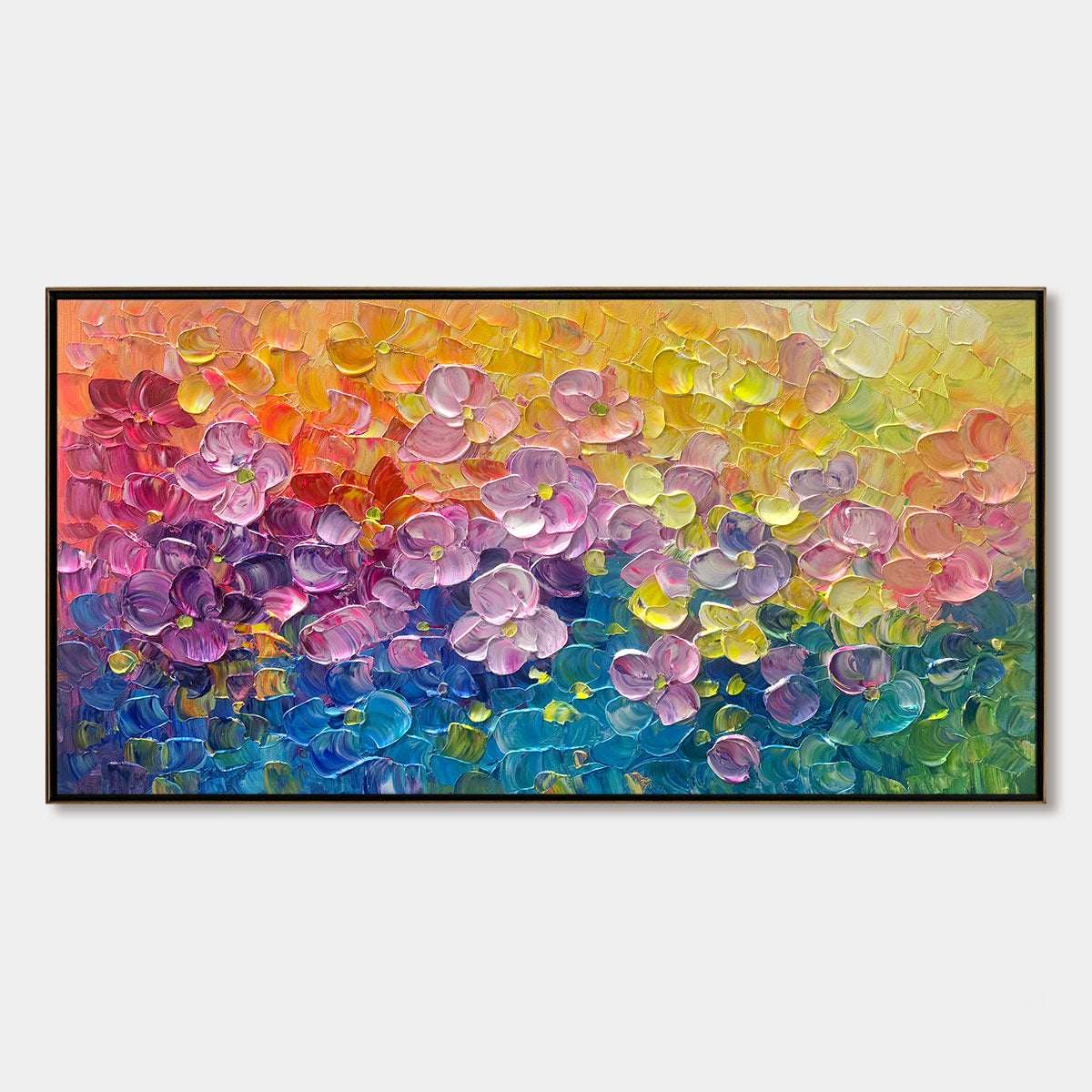 Ready to Ship | RAINBOW FALLS | 28''x56'' | 70x140cm | Black Frame