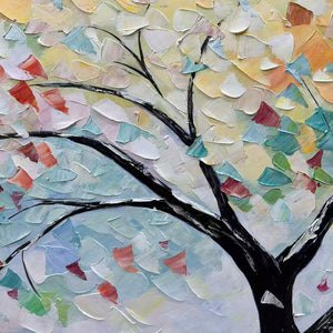 RAINBOW TREE: Textured Impasto Tree Painting in Vibrant Colors