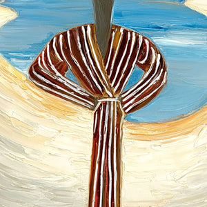 RIVER BLUSH: Textured Figurative Landscape Painting of Woman by Water