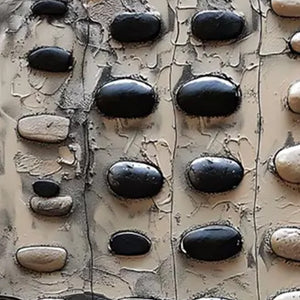 RIVER STONES: Textured Neutral Abstract Oil Painting