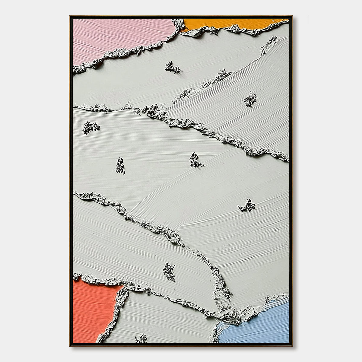 RIVERBEDS: Textured Abstract Painting with Minimalist Color Accents