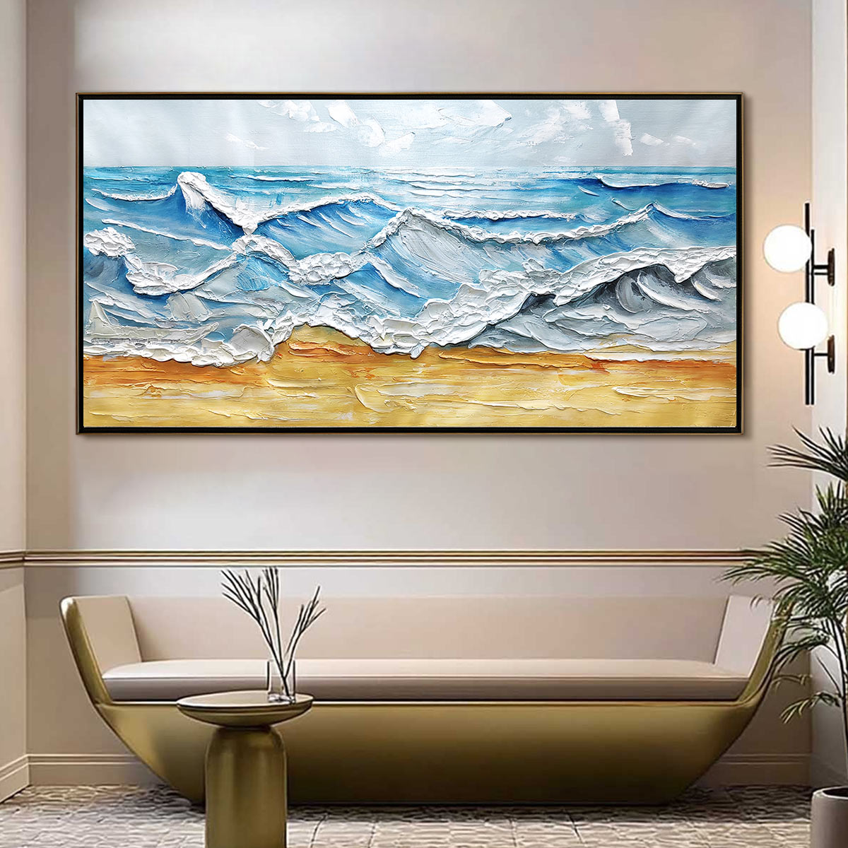 Ready to Ship |OCEAN'S EMBRACE: Textured Seascape Painting