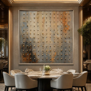 SAND PEARL RHYTHM: Neutral Beaded Texture Abstract