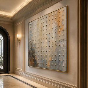 SAND PEARL RHYTHM: Neutral Beaded Texture Abstract