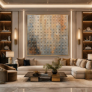 SAND PEARL RHYTHM: Neutral Beaded Texture Abstract