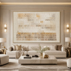 SANDLINE HORIZON: Beige Linear Texture Horizontal Abstract