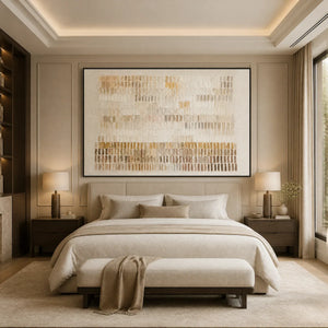 SANDLINE HORIZON: Beige Linear Texture Horizontal Abstract