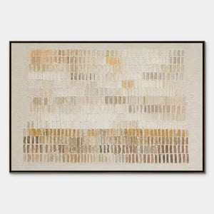 Sandline Horizon beige abstract wall art with horizontal textured linear marks in a framed canvas