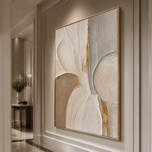 SCULPTED QUIET: Neutral Sculpted Relief Abstract