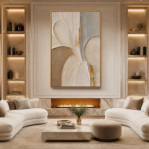 SCULPTED QUIET: Neutral Sculpted Relief Abstract