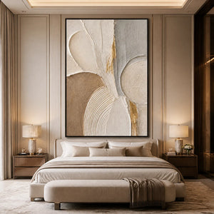 SCULPTED QUIET: Neutral Sculpted Relief Abstract