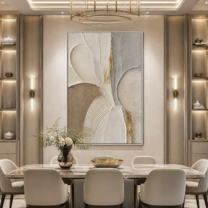 SCULPTED QUIET: Neutral Sculpted Relief Abstract