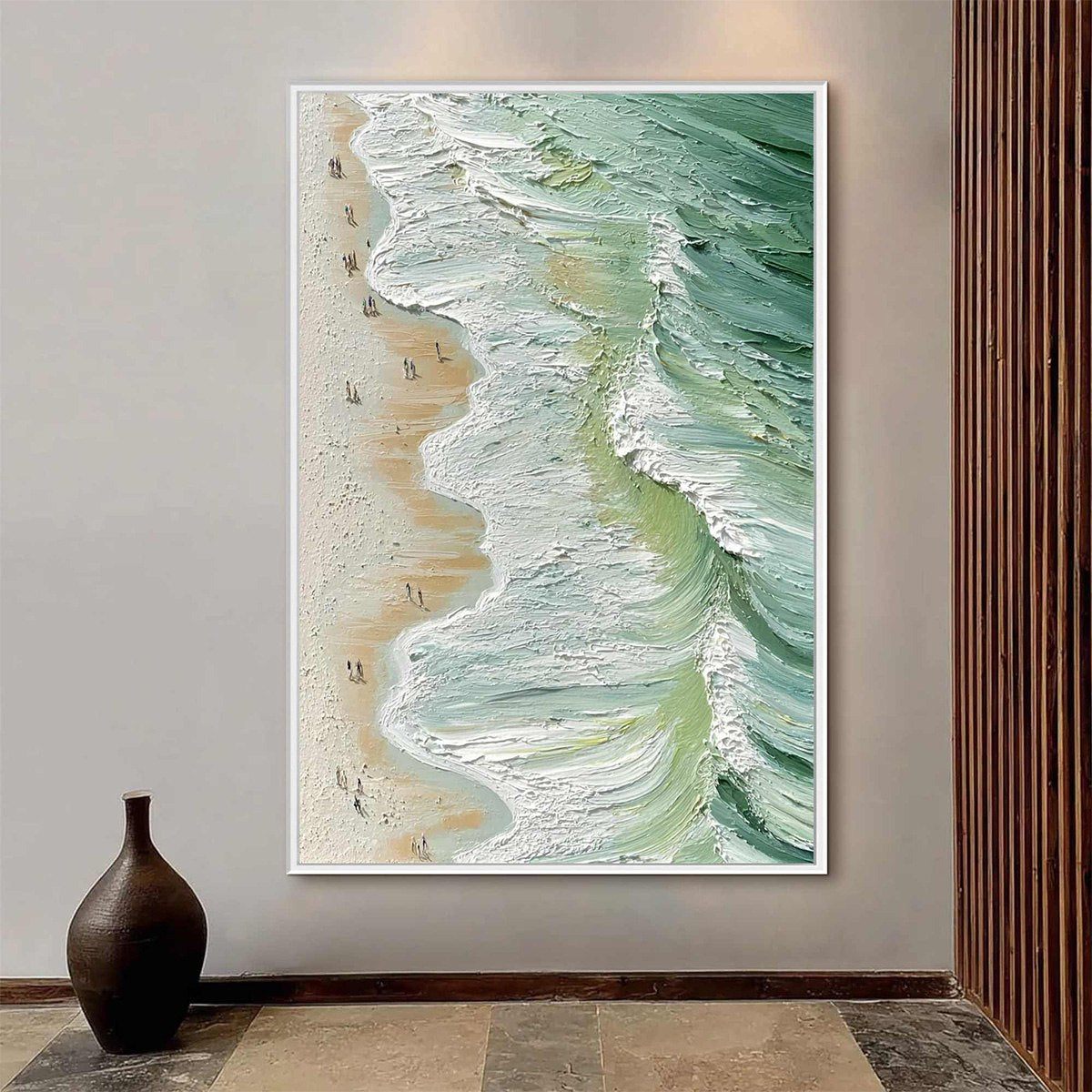 SEASHORE SERENADE Textured Impasto Beach Oil Painting