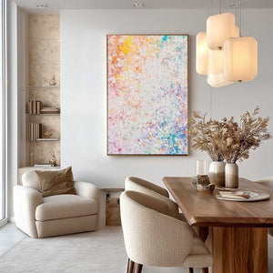 SERENDIPITY abstract oil painting: colorful textured impasto original wall art.