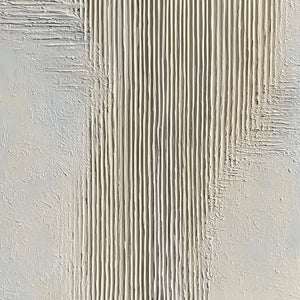 SERENE STRIA: Wabi Sabi Textured Vertical Abstract Painting