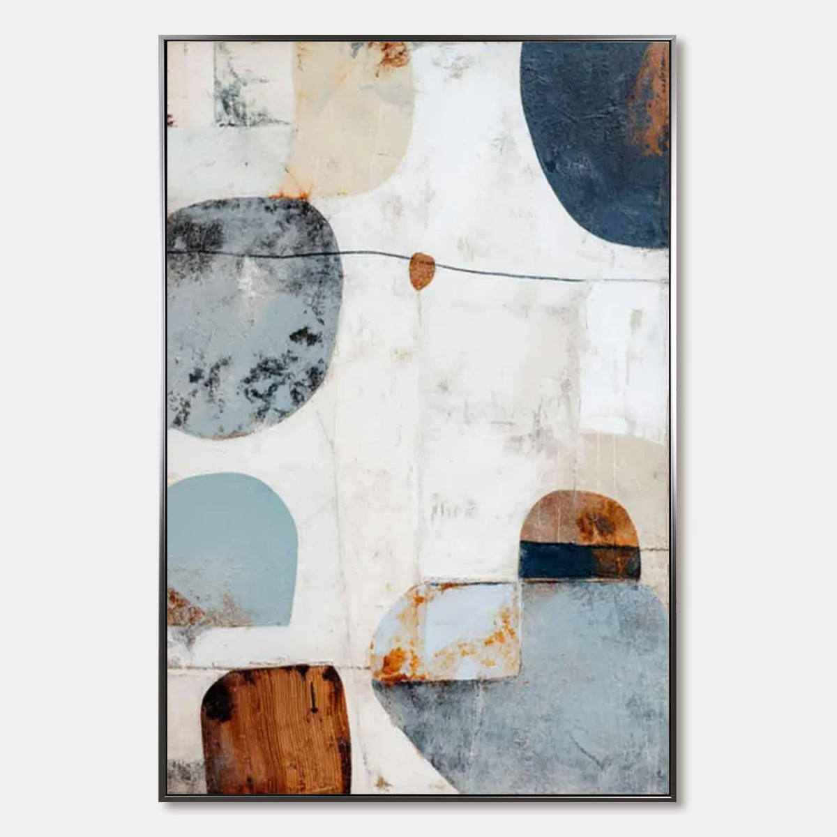 SERENE SHAPES Textured Abstract Minimalist Oil Painting