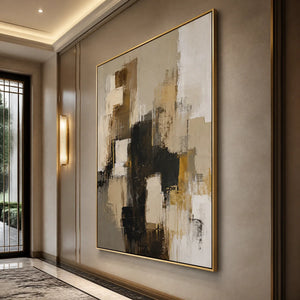 SHADOW GOLD: Neutral Black Gold Abstract