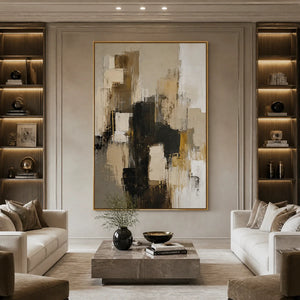 SHADOW GOLD: Neutral Black Gold Abstract