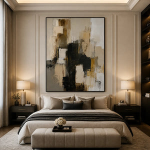 SHADOW GOLD: Neutral Black Gold Abstract