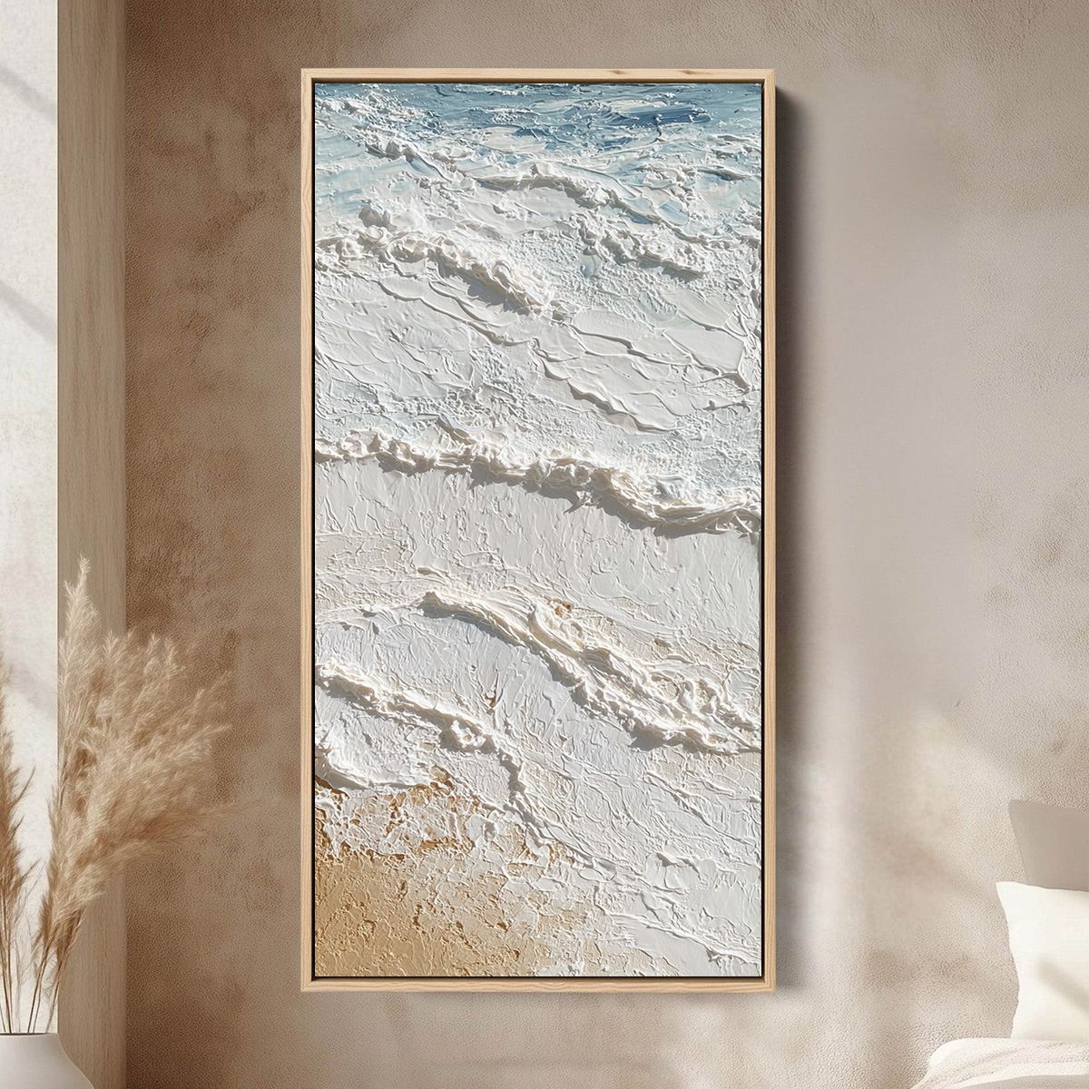 SHORELINE WHISPERS: Textured Wabi Sabi Coastal Painting