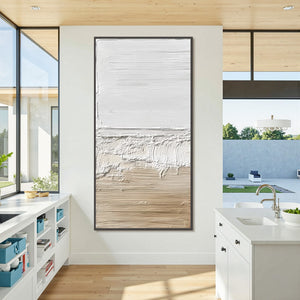SHORELINE ECHO: Wabi Sabi Textured Minimalist Painting