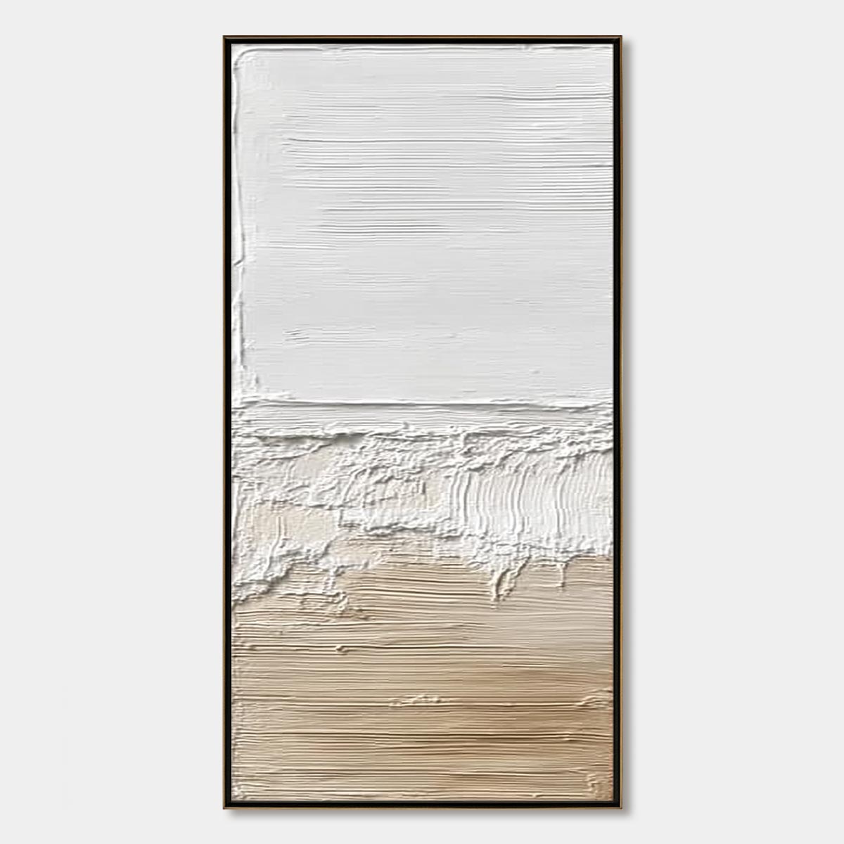 SHORELINE ECHO: Wabi Sabi Textured Minimalist Painting