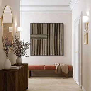 SILENT CADENCE: Square Textured Wabi-Sabi Abstract Wall Art