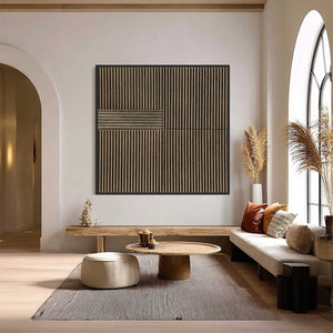 SILENT CADENCE: Square Textured Wabi-Sabi Abstract Wall Art