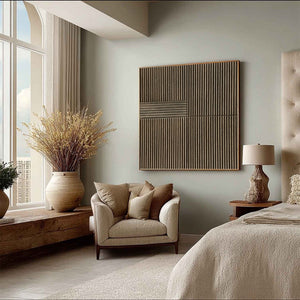 SILENT CADENCE: Square Textured Wabi-Sabi Abstract Wall Art