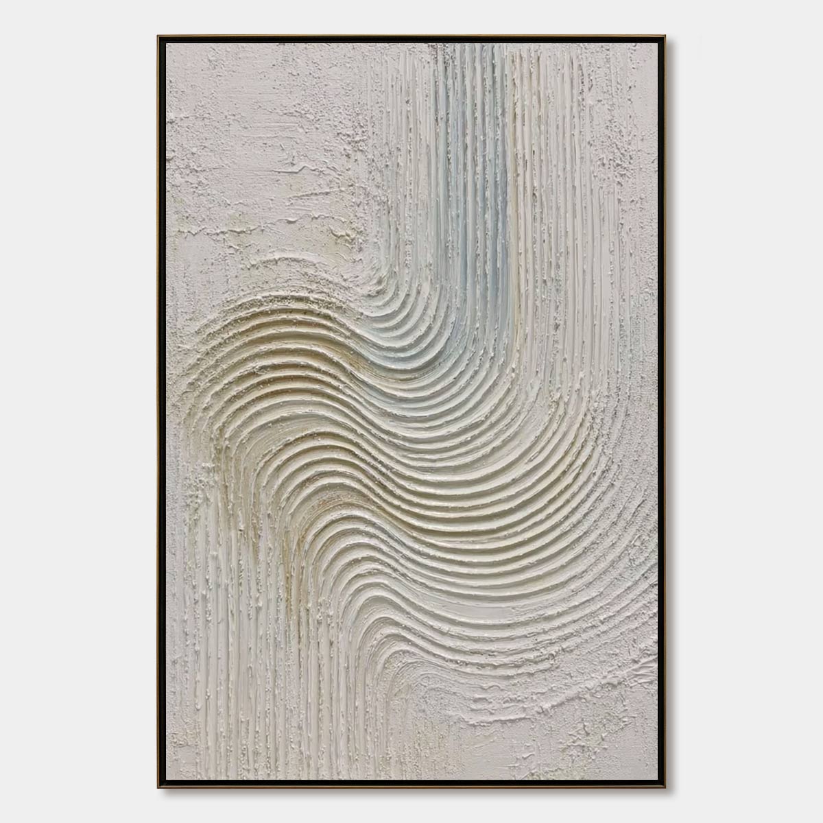 Silent Frequency: Minimalist 3D Textured Abstract Oil Painting