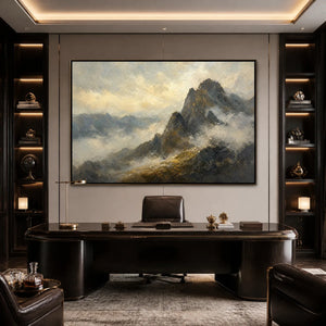 SILVER RIDGE: Moody Mountain Landscape Painting