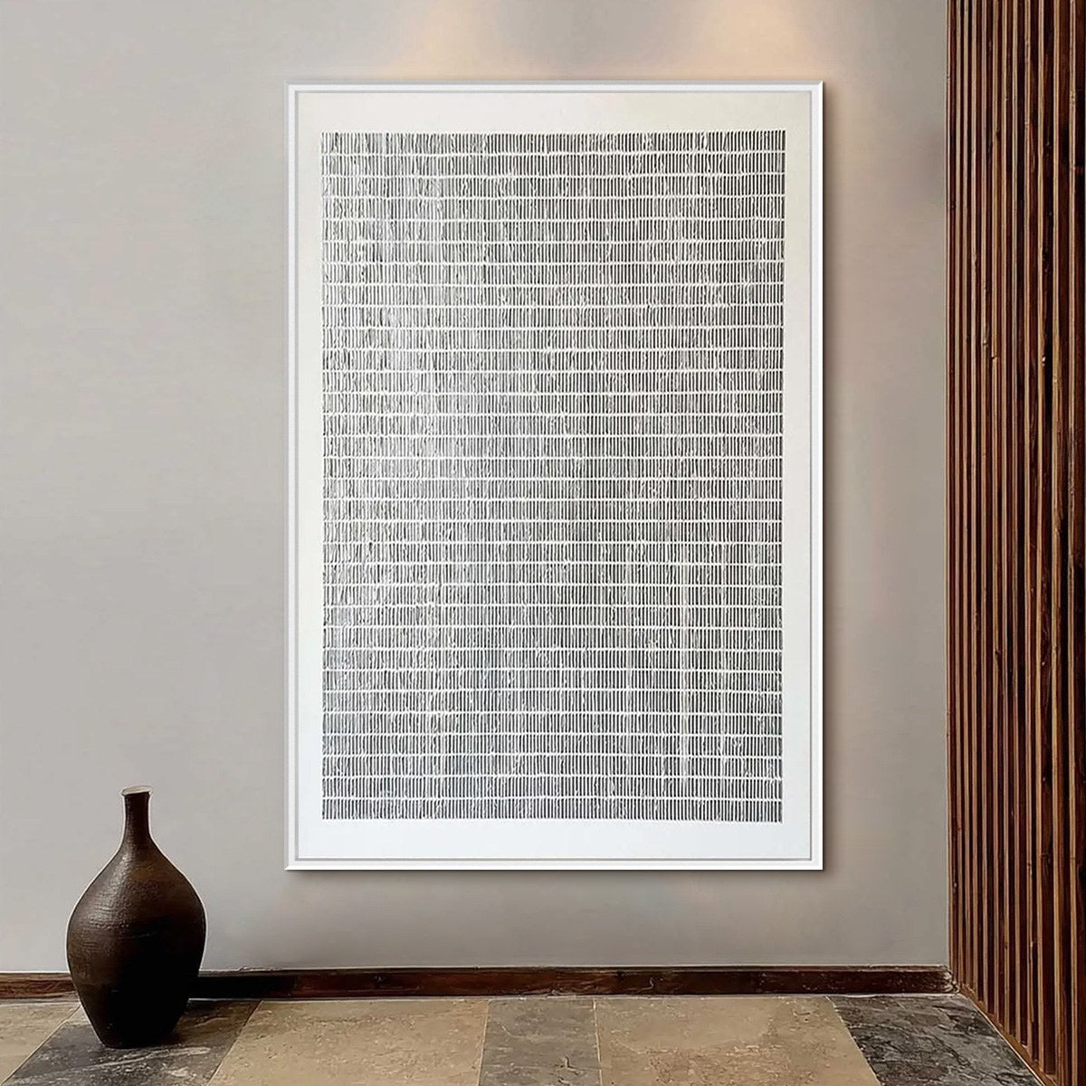 SILVER LININGS Textured Minimalist Abstract Oil Painting