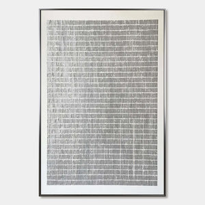 SILVER LININGS Textured Minimalist Abstract Oil Painting