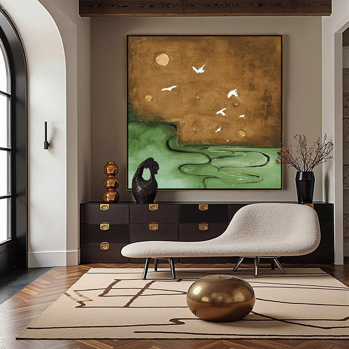 SOJOURN: Earthy Wabi Sabi Abstract Landscape Painting