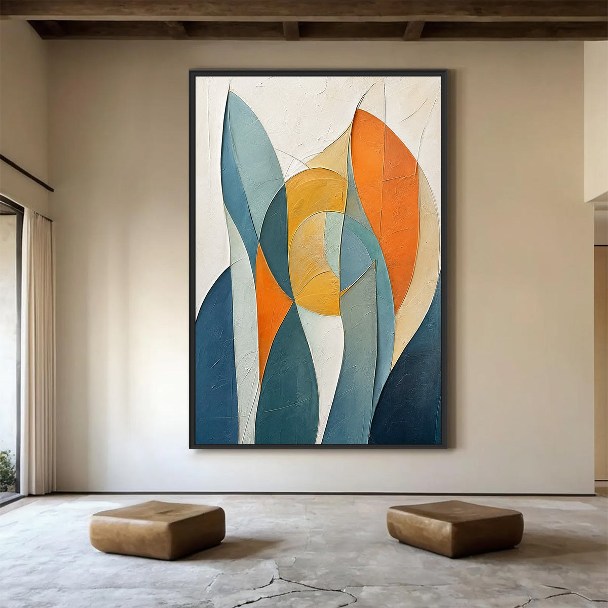 SOLSTICE: Textured Geometric Abstract Oil Painting