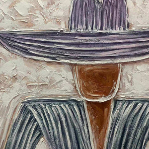SOMBRERO DUET: Textured Figurative Portrait Diptych