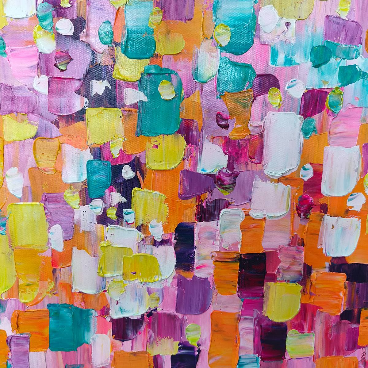Ready to Ship |SPECTRUM MOSAIC: Textured Impasto Abstract Oil Painting