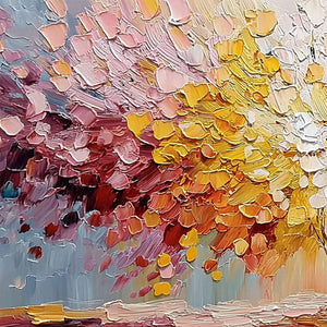 SPECTRUM OF LIFE: Colorful Abstract Tree Impasto Palette Knife Painting