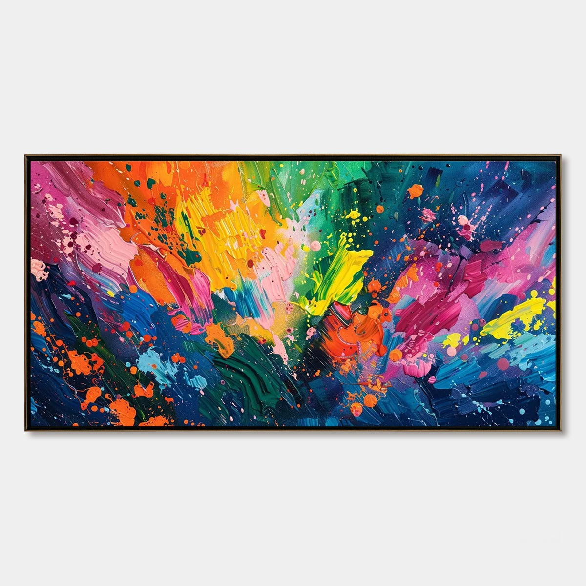 SPECTRUM SURGE: Vibrant Abstract Textured Oil Painting