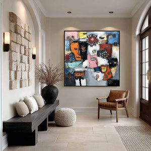 STATIC: Expressive Neo-Expressionist Abstract Faces Painting