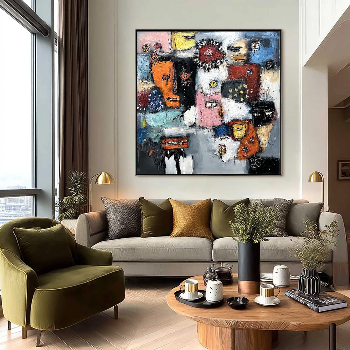 STATIC: Expressive Neo-Expressionist Abstract Faces Painting