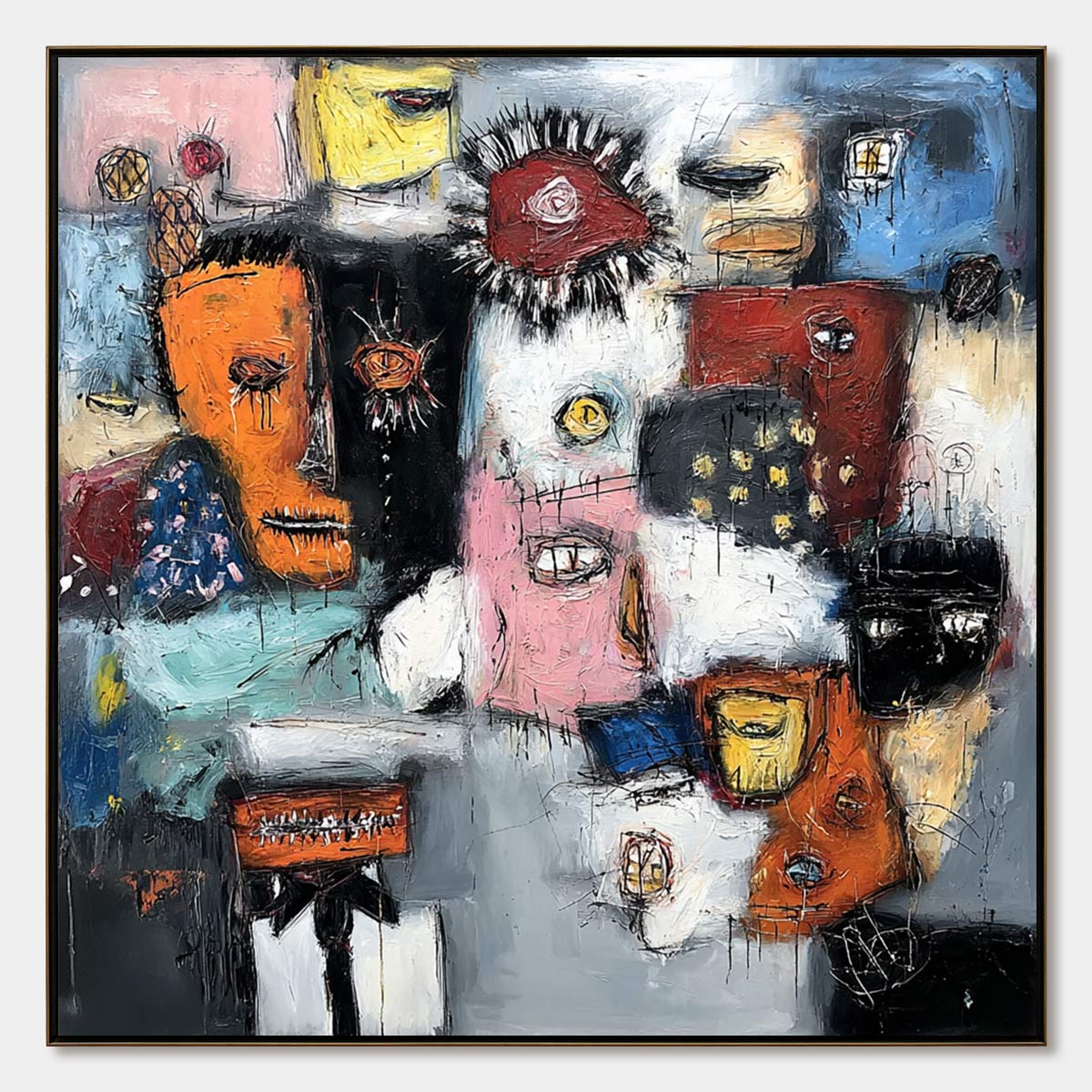 STATIC: Expressive Neo-Expressionist Abstract Faces Painting