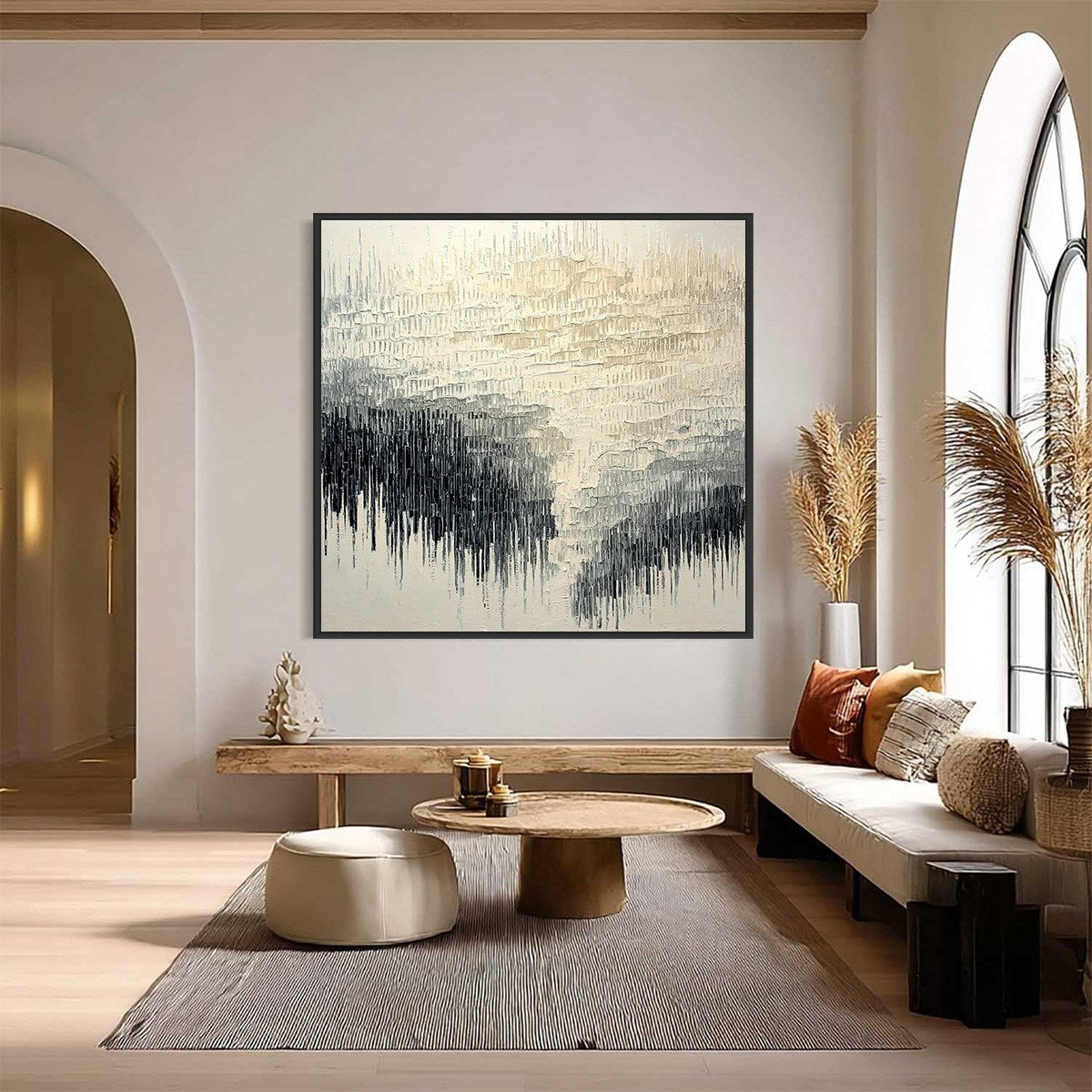 STATIC FLOW: Heavy Texture Wabi Sabi Abstract Painting