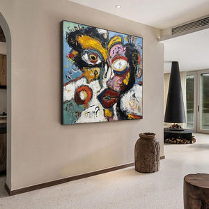 STATIC MIND: Bold Neo-Expressionist Abstract Portrait Painting