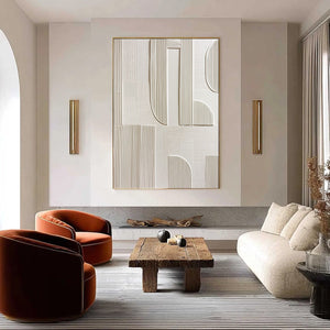 STATIC RHYTHM: Textured White Minimalist Abstract Wall Art