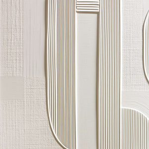 STATIC RHYTHM: Textured White Minimalist Abstract Wall Art